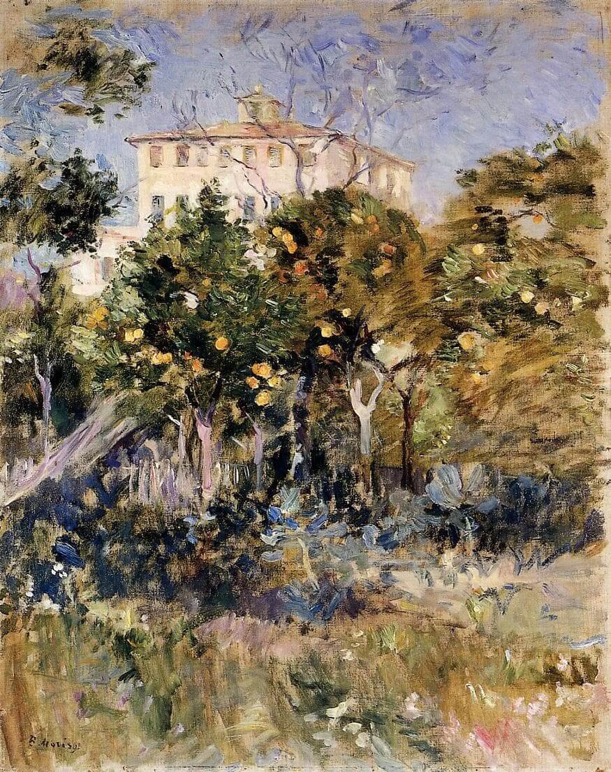 “Portakal ağaçları ile villa, Nice”, Berthe Morisot